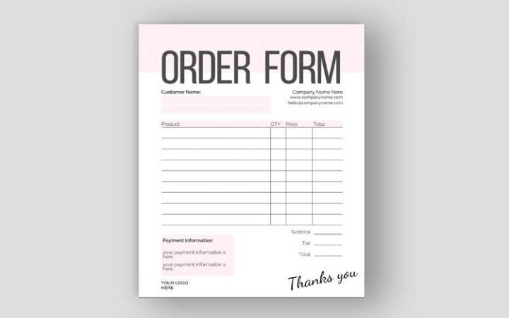 How To Create An Order Form