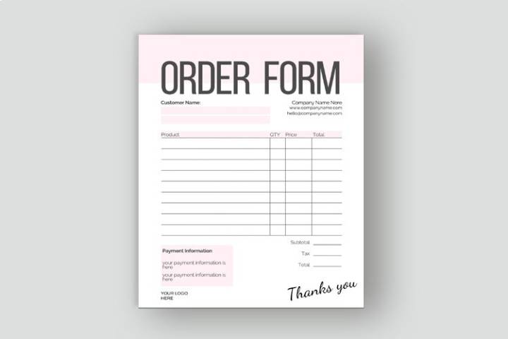 How To Create An Order Form