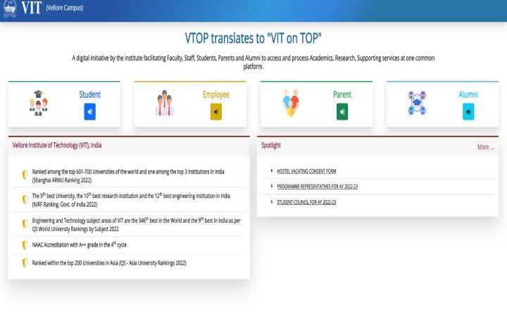 VTOP Login – How To Login at vtop.vit.ac.in?