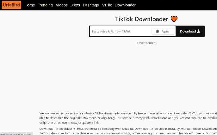 Urlebird – Best TikTok Online Viewer For Free